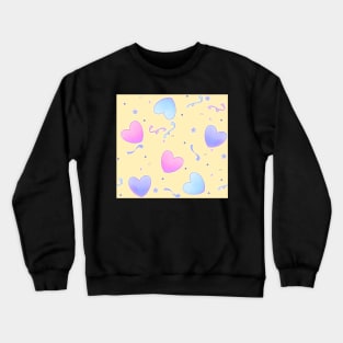 Fairy Kei Hearts on Butter Yellow Crewneck Sweatshirt